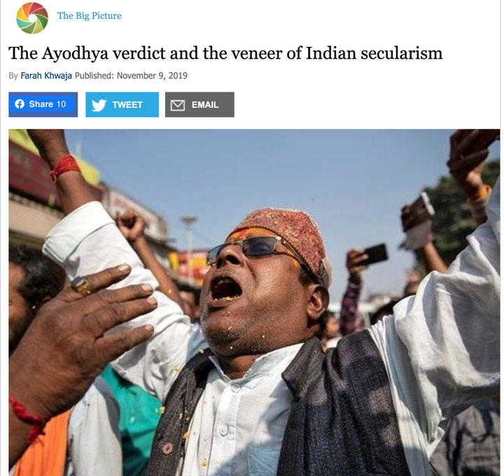 Dawn opinion piece on Ayodhya