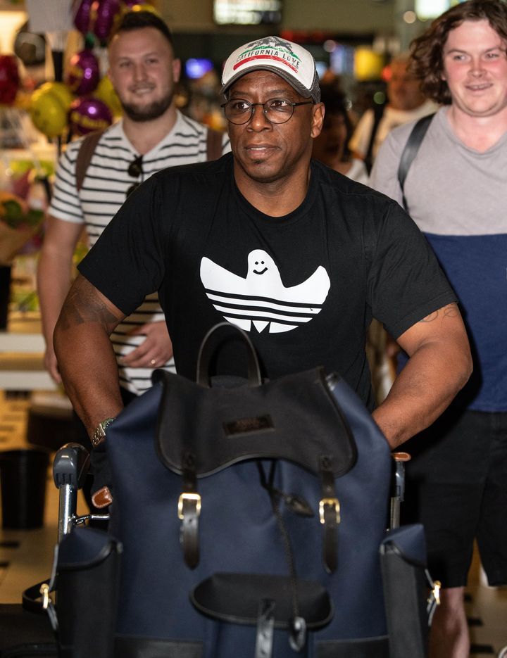 Ian Wright was also pictured after landing Down Under