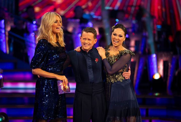 Mike with dance partner Katya Jones after they were voted out of the competition