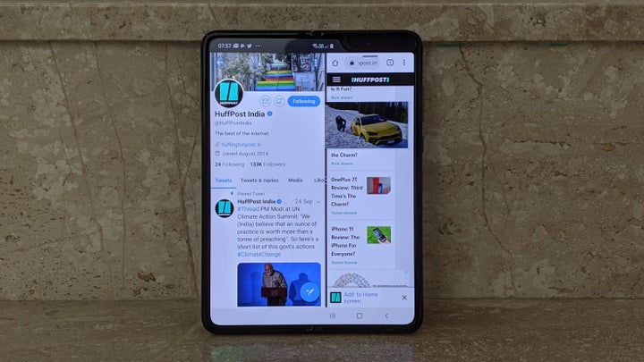 Multitasking on the Samsung Galaxy Fold is a lot better than it is on other phones, because of the large inner display.