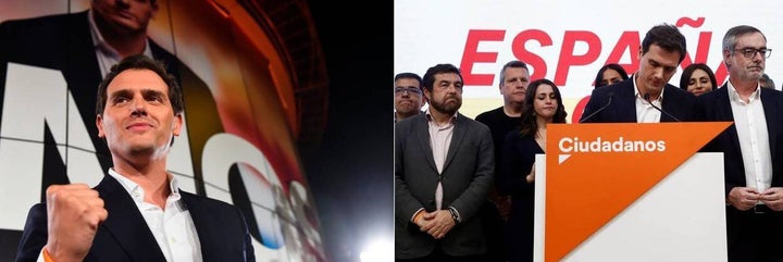 Rivera, tras las elecciones del 28 de abril... y Rivera, tras las elecciones del 10 de noviembre.