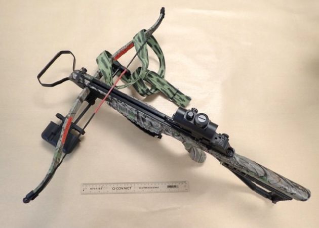 The crossbow used in the attack 