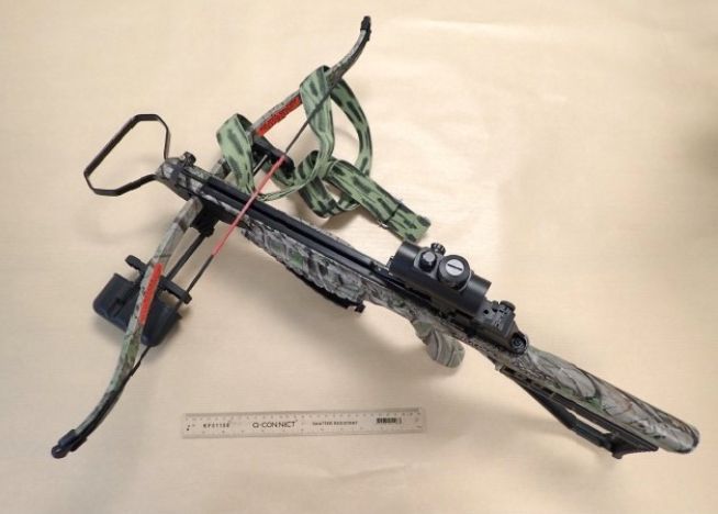 The crossbow used in the attack 