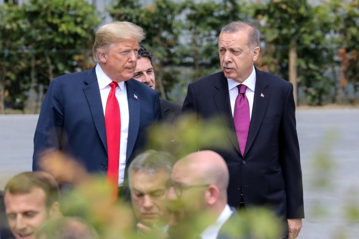 President Donald Trump and Erdogan (right) have built a close personal bond since 2016.