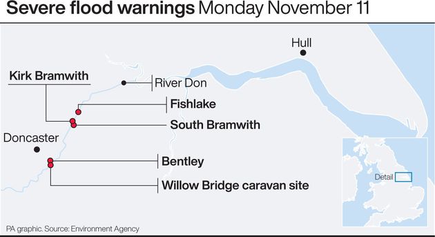 Severe flood warnings in place.