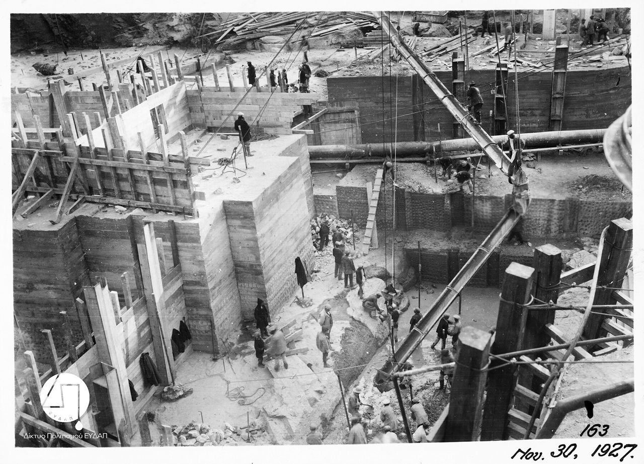 Στάδιο κατασκευής του Φράγματος Μαραθώνα, 1927