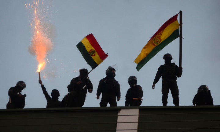 Opponents of Evo Morales protest in Cochabamba, Bolivia, on Nov. 8, 2019. 