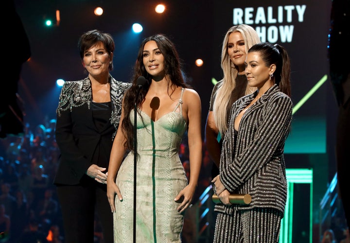 Kris Jenner, Kim, Khloe and Kourtney Kardashian accept the Reality Show of 2019 for "Keeping Up with the Kardashians" on stage during the People's Choice Awards on Nov. 10. 