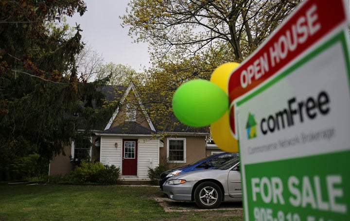 A house for sale privately by its owners in Hamilton, Ont., May 13, 2017.