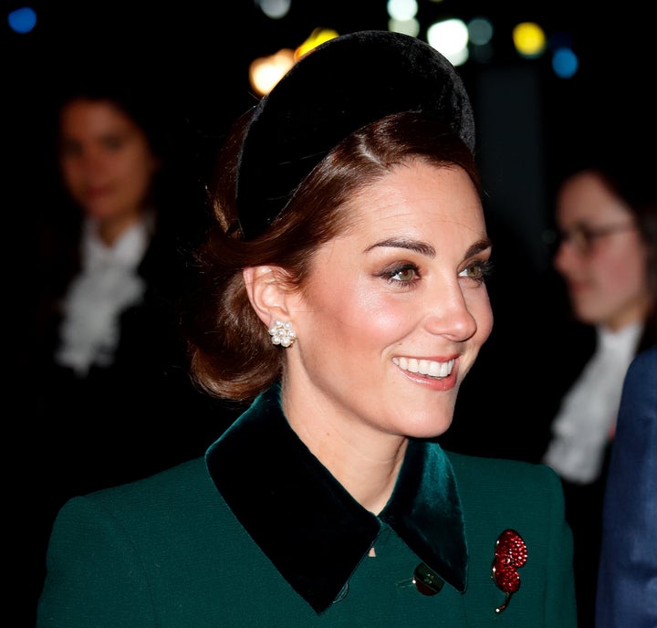 Catherine, Duchess of Cambridge attends a service to mark the centenary of the Armistice at Westminster Abbey on November 11, 2018 in London, England. 