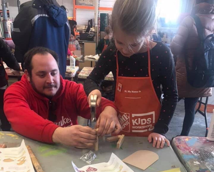 Jimmy and Olivia tackling a project together. 