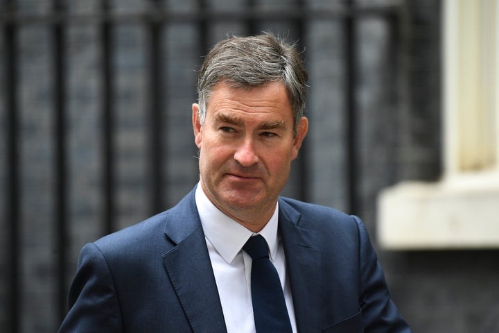 British Conservative Party lawmaker David Gauke leaves Downing Street, in London, Tuesday, Sept. 3, 2019. (AP Photo/Alberto Pezzali)