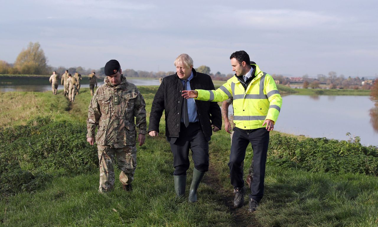 Boris Johnson during a visit to Stainforth on Wednesday 