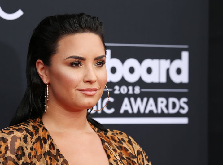 Demi Lovato arrives at the 2018 Billboard Music Awards. 