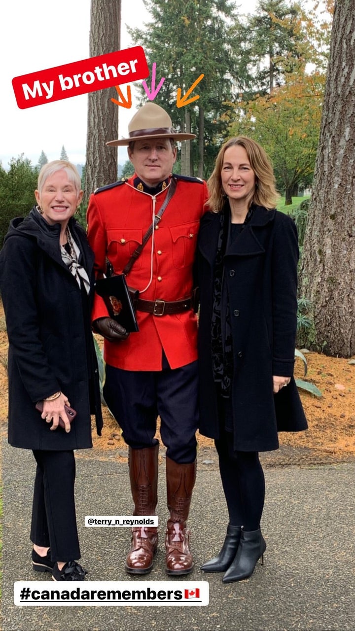 Ryan Reynolds posted this photo of his brother Terry, a Mountie. 