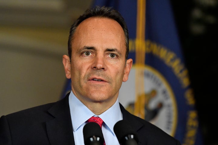 Kentucky Gov. Matt Bevin announces his intent to call for a recanvass of the results from Tuesday's gubernatorial elections on Nov. 6, 2019. 