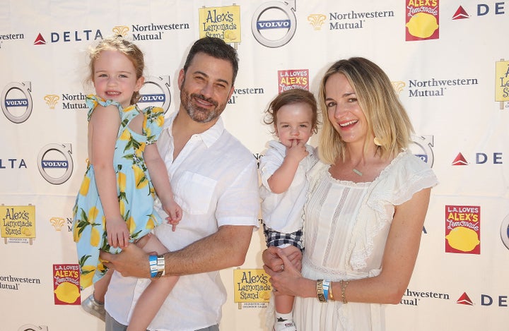 Jimmy Kimmel and his family attend the L.A. Loves Alex's Lemonade charity event on Sept. 8, 2018, in Los Angeles.