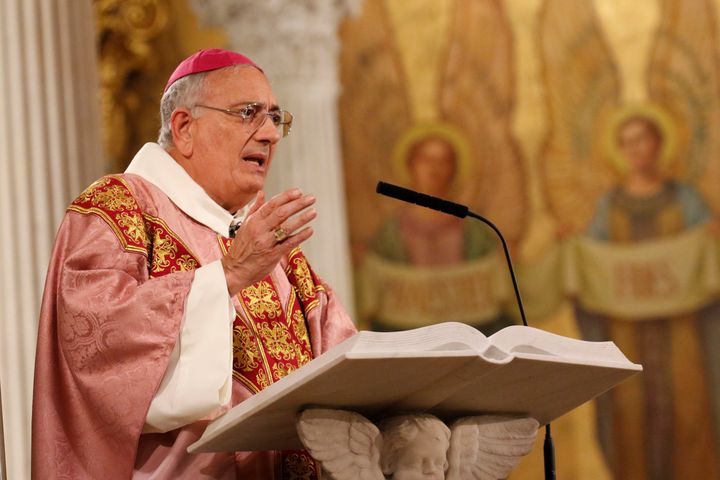 Bishop Nicholas DiMarzio leads the Roman Catholic Diocese of Brooklyn, New York. He is pictured here on December 13, 2015.