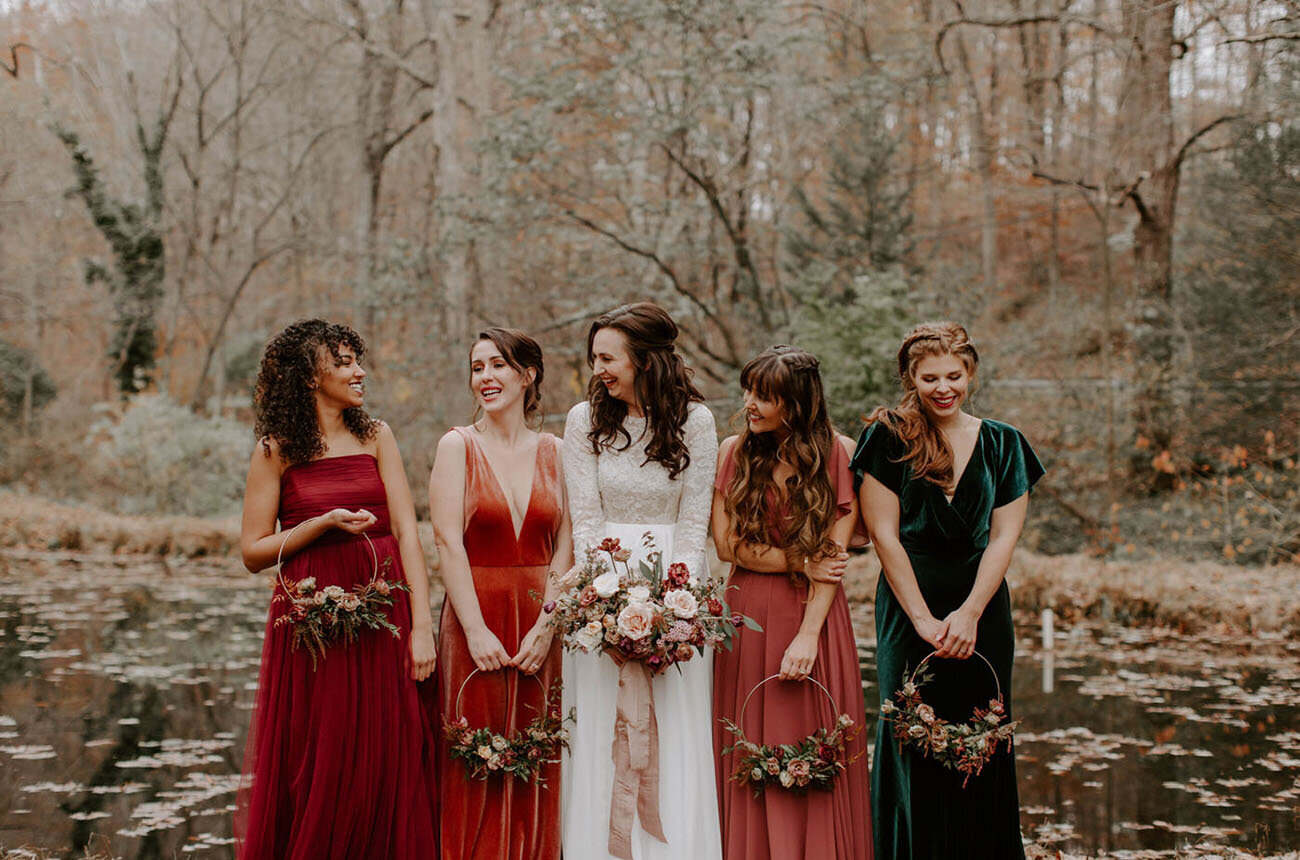 bridesmaid velvet dresses