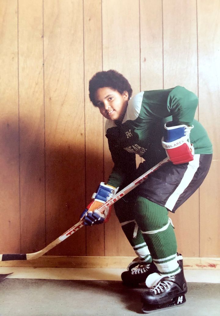 My oldest brother in his hockey gear.