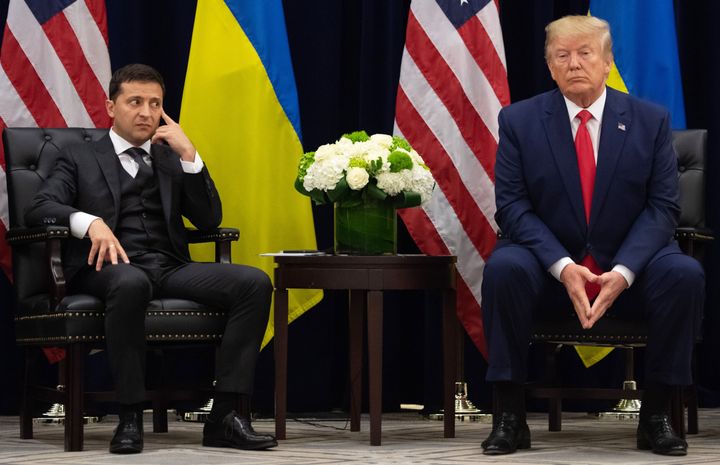 President Donald Trump with Ukrainian President Volodymyr Zelensky at a Sept. 25 meeting during the U.N. General Assembly in New York City.