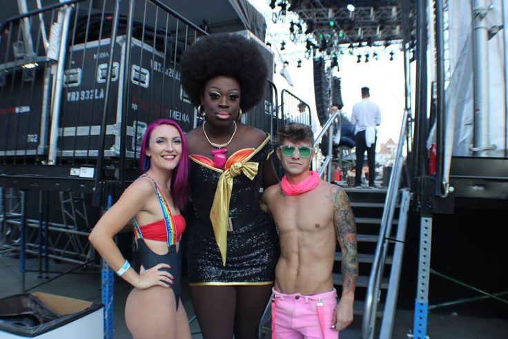 Joey Suarez (right) wrapped his 2019 tour of LGBTQ Pride festivals in October. 