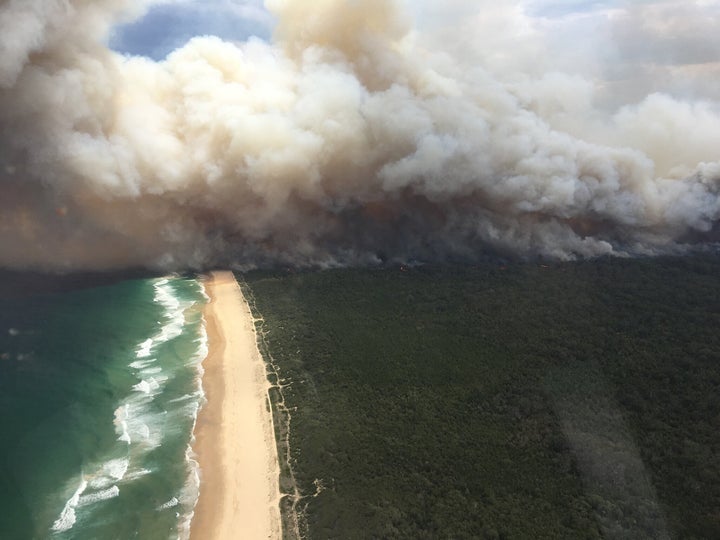 Bushfires rage across NSW's east coast.