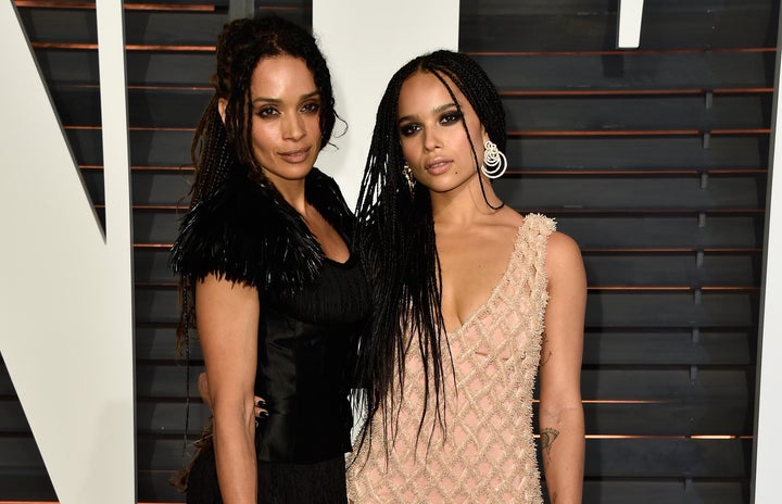 Lisa Bonet (left) and daughter Zoë Kravitz attend the Vanity Fair Oscar Party on Feb. 22, 2015, in Beverly Hills, California.