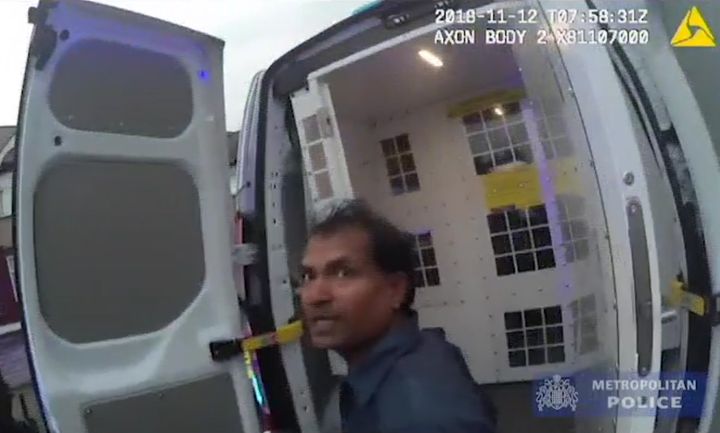 Metropolitan Police body cam footage of the arrest of Ramanodge Unmathallegadoo.