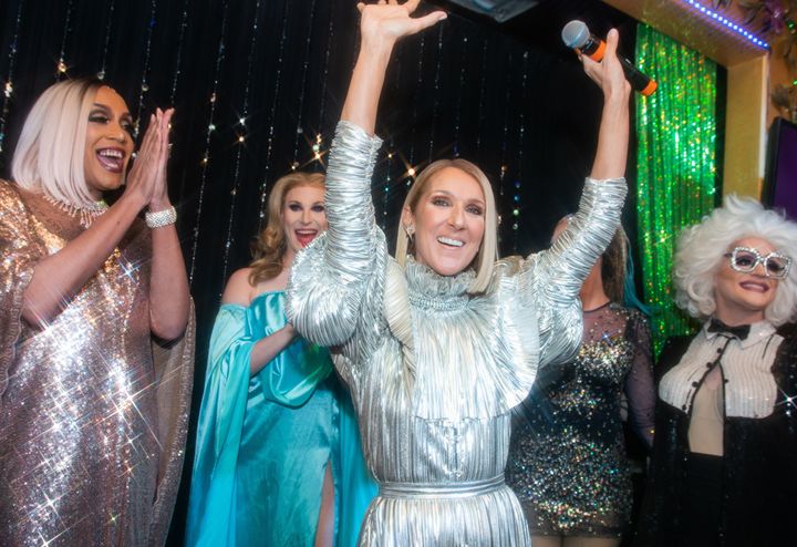 Céline Dion popped by Lips Drag Queen Show Palace Restaurant & Bar to celebrate the release of her new album, "Courage." 