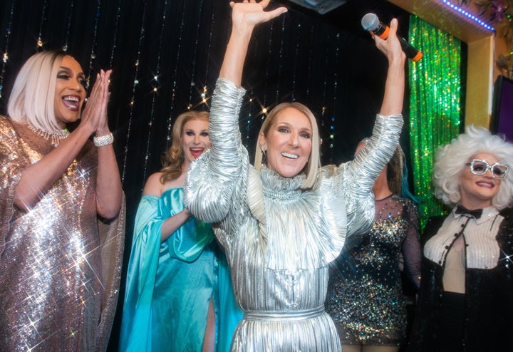 Céline Dion popped by Lips Drag Queen Show Palace Restaurant & Bar to celebrate the release of her new album, "Courage." 