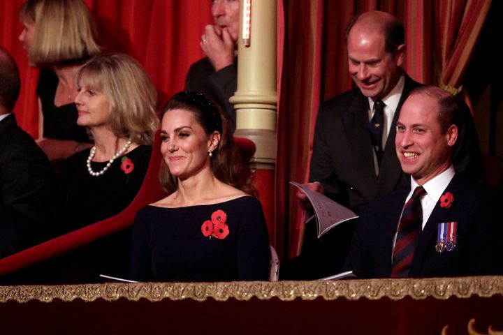 The Duke and Duchess of Cambridge and Prince Edward attend the annual Royal British Legion Festival of Remembrance on Nov. 9 in London.