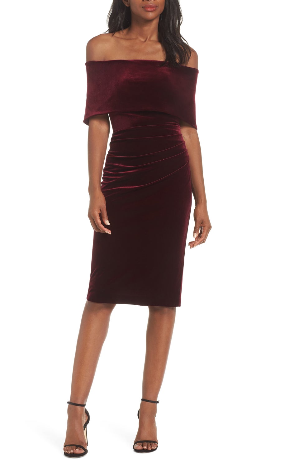 Vince camuto off shoulder hotsell velvet dress