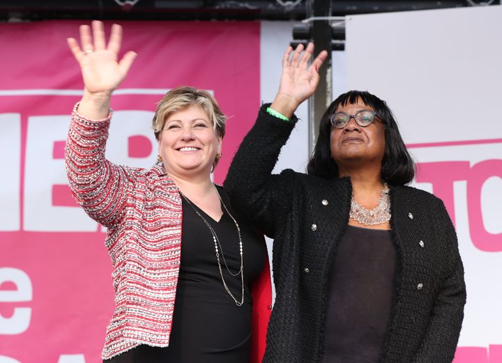 Labour Shadow Cabinet members Emily Thornberry and Diane Abbott 
