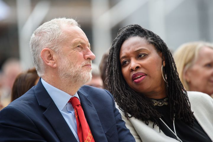 Labour leader Jeremy Corbyn and shadow women and equalities secretary Dawn Butler, who has led the party's push for better Black history teaching in schools.