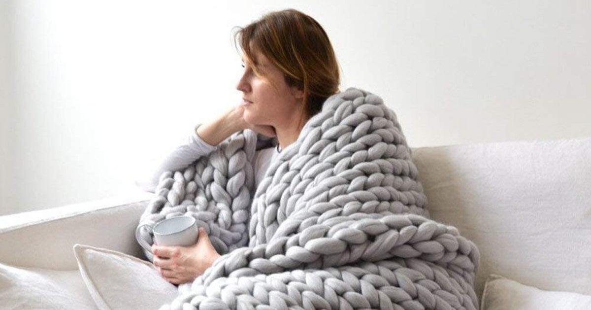 Viyear chunky knit blanket new arrivals