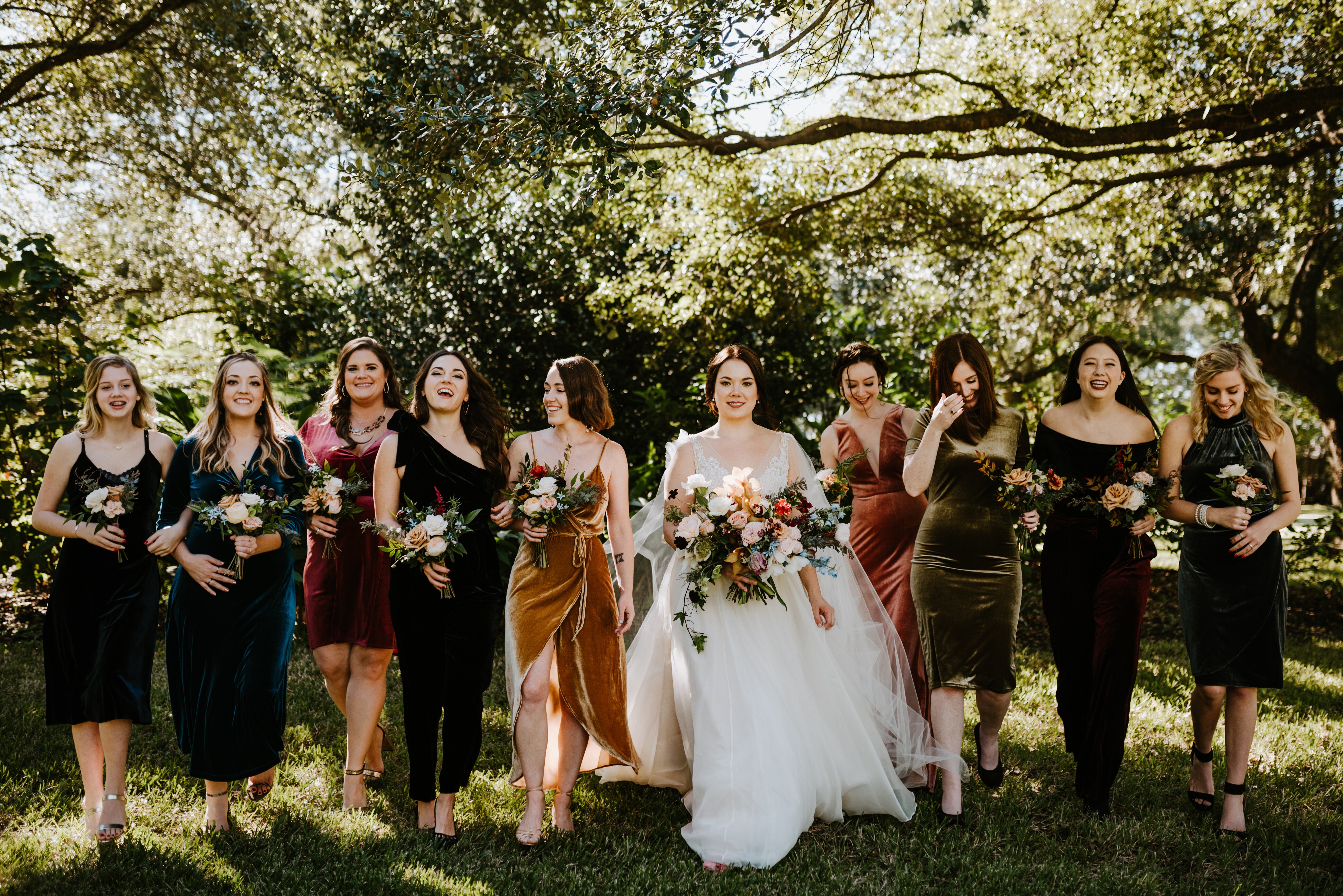 long velvet bridesmaid dress