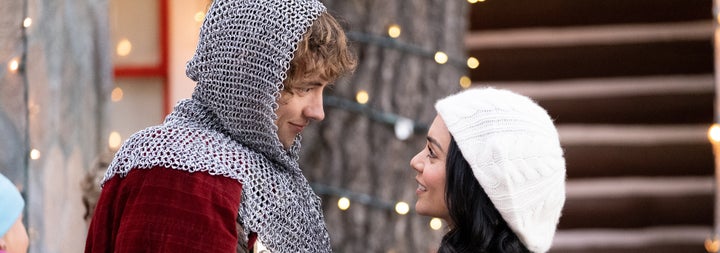 Josh Whitehouse and Vanessa Hudgens in "The Knight Before Christmas."