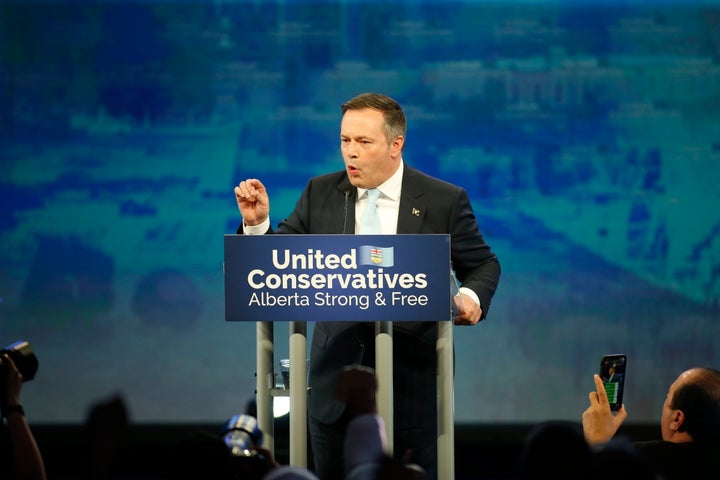 United Conservative Party leader Jason Kenney address supporters Calgary on Apr. 16, 2019.