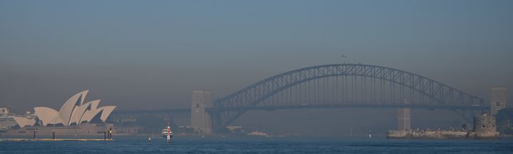 Smoke from bushfires blanket Sydney on November 19.