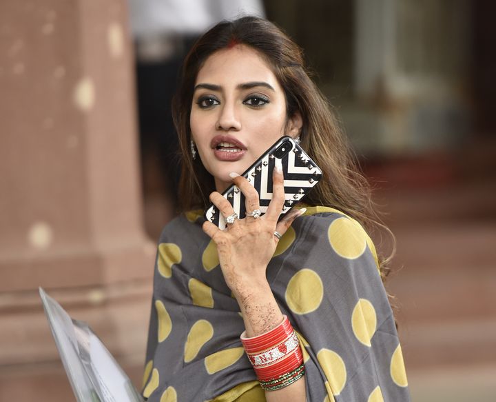 TMC MP from Basirhat Nusrat Jahan leaves after attending the Budget Session at Parliament House on July 15, 2019 in New Delhi, India.