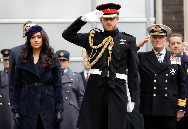 Prince Harry and the Duchess of Sussex visit the 91st Field of Remembrance at Westminster Abbey in London on Nov. 7.