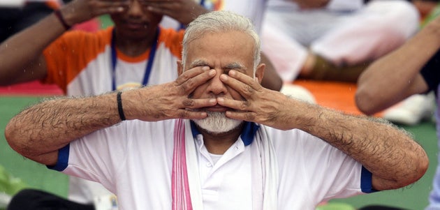 Prime Minister Narendra Modi along with thousands of people takes part in Yoga Session on International...