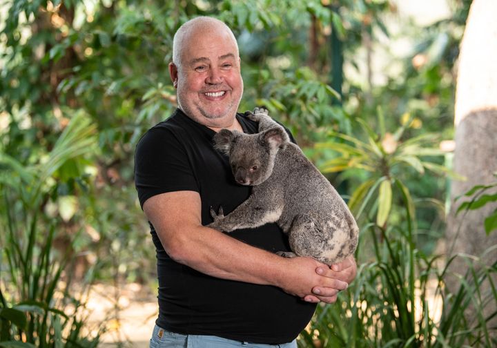 Cliff Parisi and fellow I'm A Celebrity star... oh, sorry, that's a koala