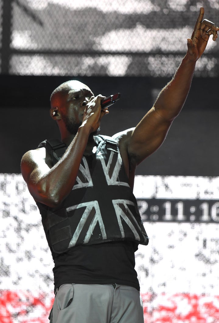 Stormzy performing at Glastonbury