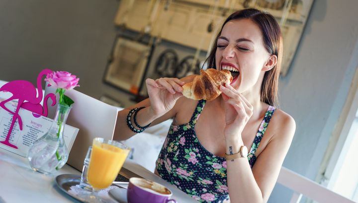 That croissant looks delicious, girl!