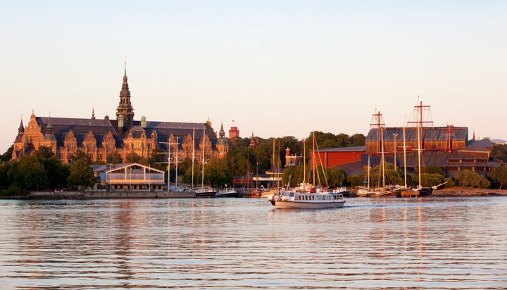 Ferry passing by the Vasa Museum.