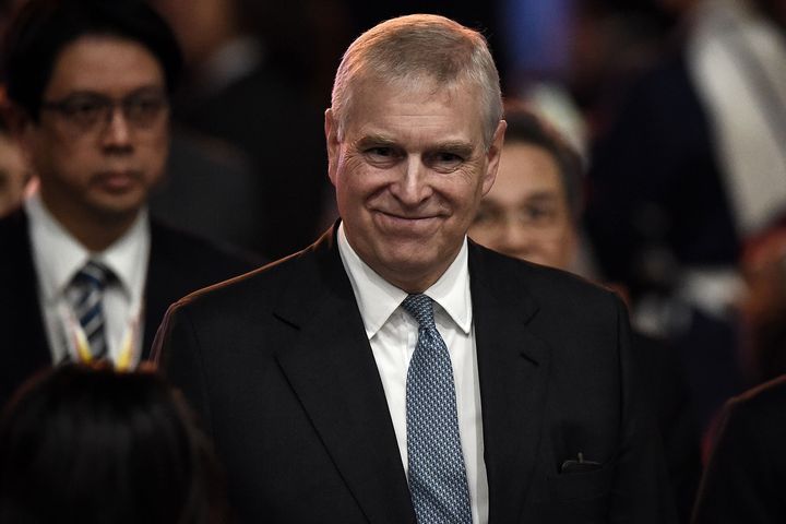 The Duke of York leaves after speaking at the ASEAN Business and Investment Summit in Bangkok on Nov. 3.