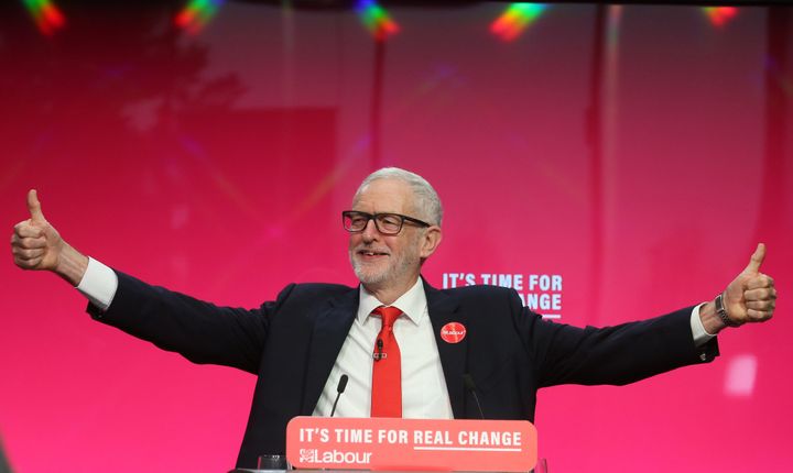 Jeremy Corbyn gives a thumbs up during the Labour Party's manifesto launch in Birmingham for the General Election. Picture dated: Thursday November 21, 2019