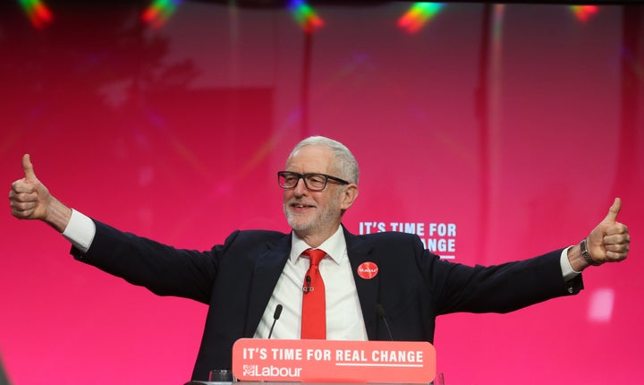 Jeremy Corbyn gives a thumbs up during the Labour Party's manifesto launch in Birmingham for the General Election. Picture dated: Thursday November 21, 2019